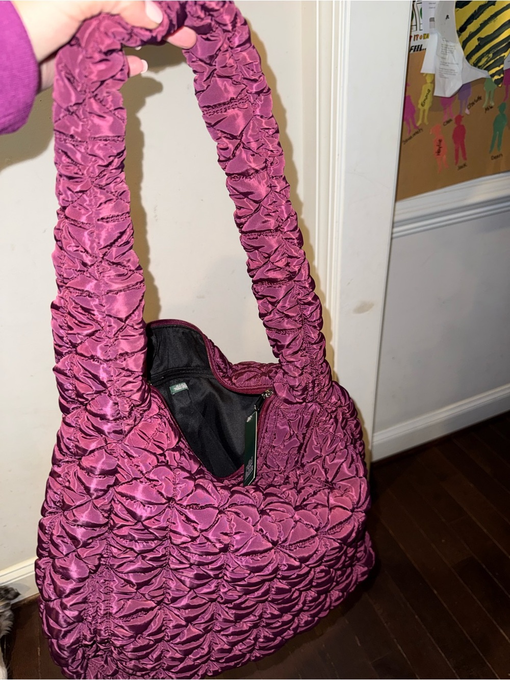 wild fable Ruched Shoulder Bag in Plum